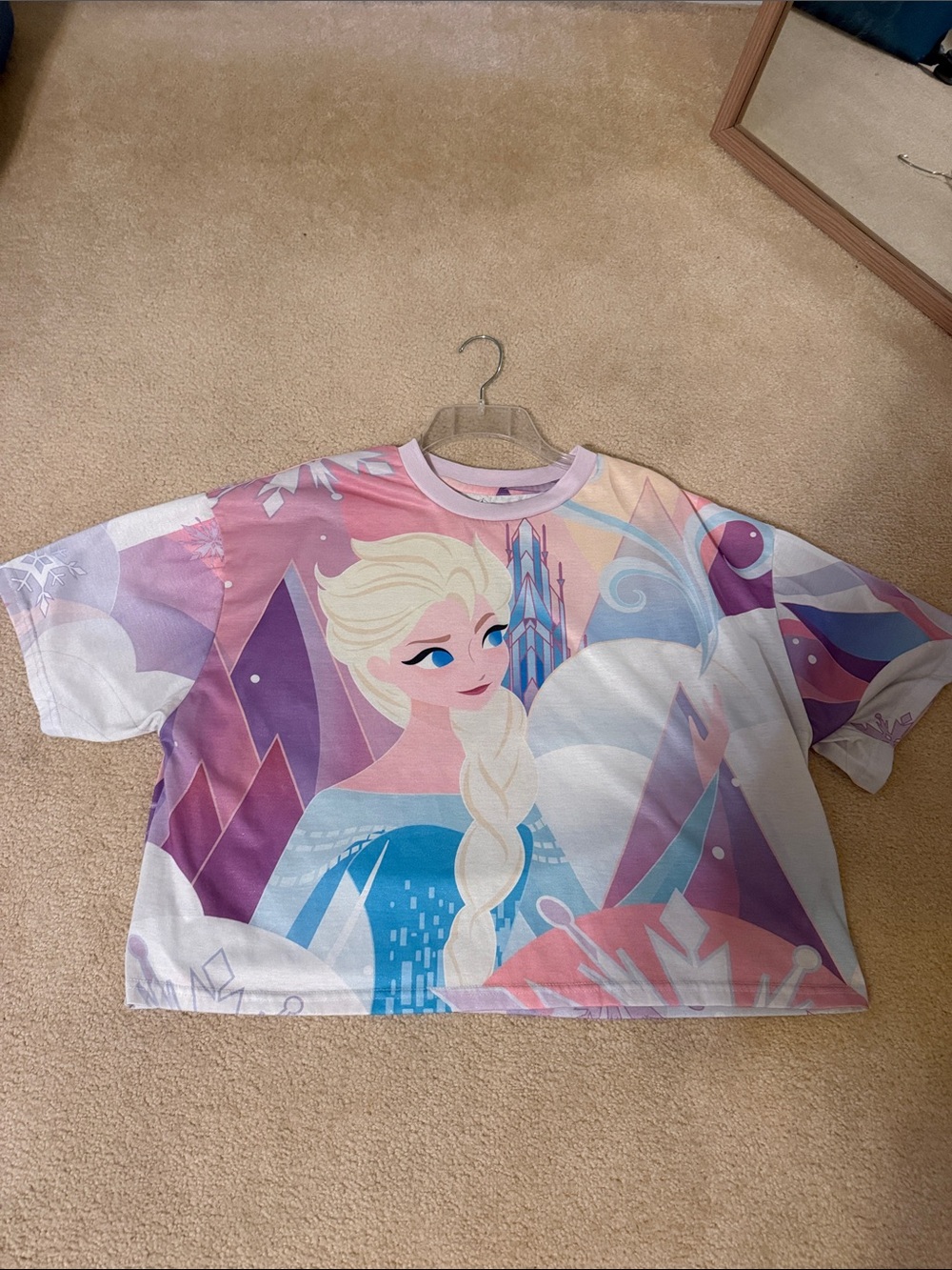 Frozen Graphic Tee with Elsa Artwork - Pink & Blue